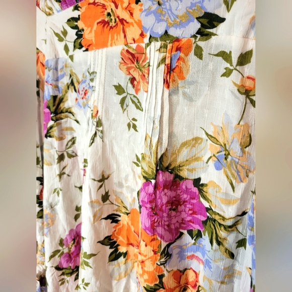 Rachel Roy | Women's Floral Square Neck Button Up Blouse | Size Small - Picture 12 of 15